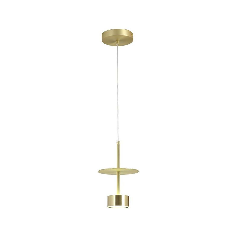 Guldfarvet | LED loftslampe | til køkkenø | Moderne industrielt design | Justerbar højde | 1 lampe | Integreret LED | Metalfinish | Chic og moderne