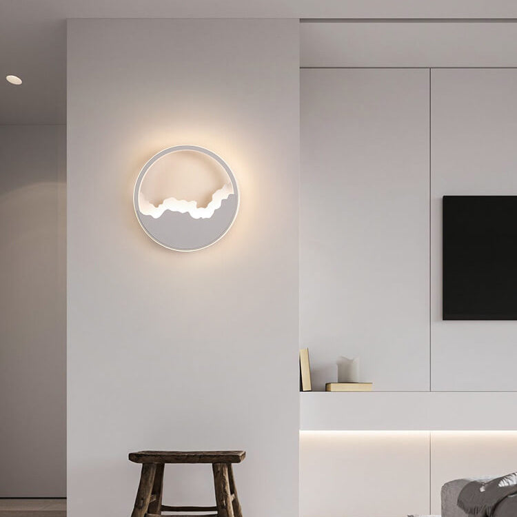 Oval LED Væglampe | Moderne Design | Bølget Look | Jern og Akryl Materiale | 14-19W | 1400-1900lm | Grå | Til Stue eller Soveværelse | Nem
