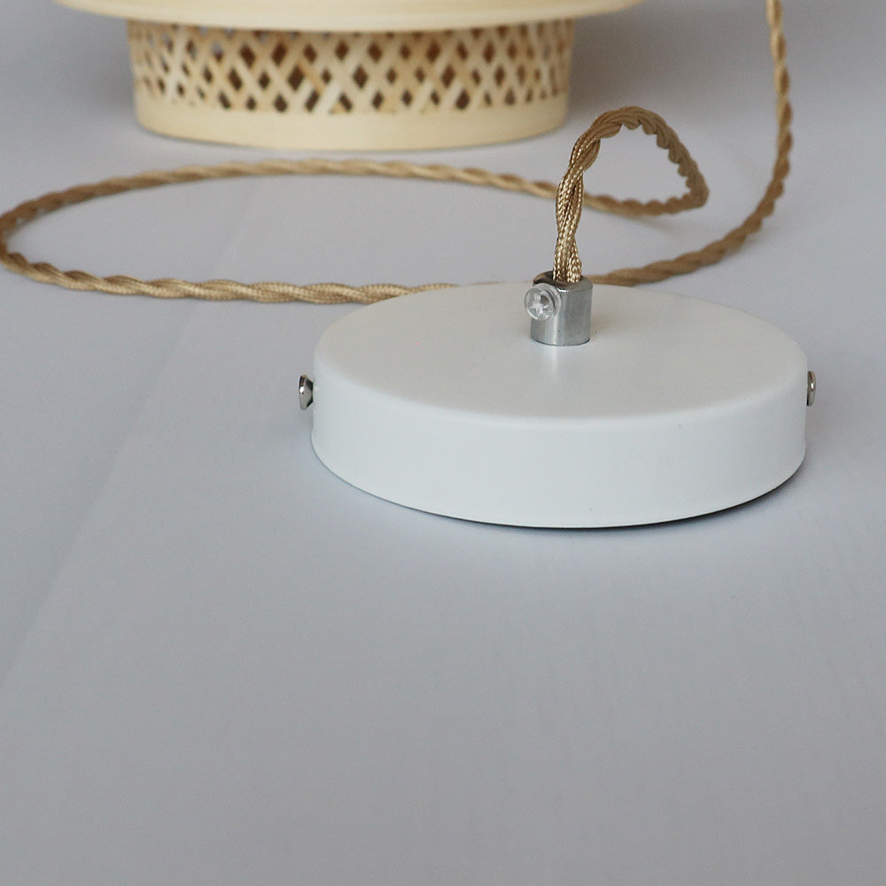 Smuk håndlavet bambus loftslampe | Justerbar længde 150 cm | Naturligt organisk design | Lyskilde E27 ikke inkluderet | 110V-120V | Perfekt til