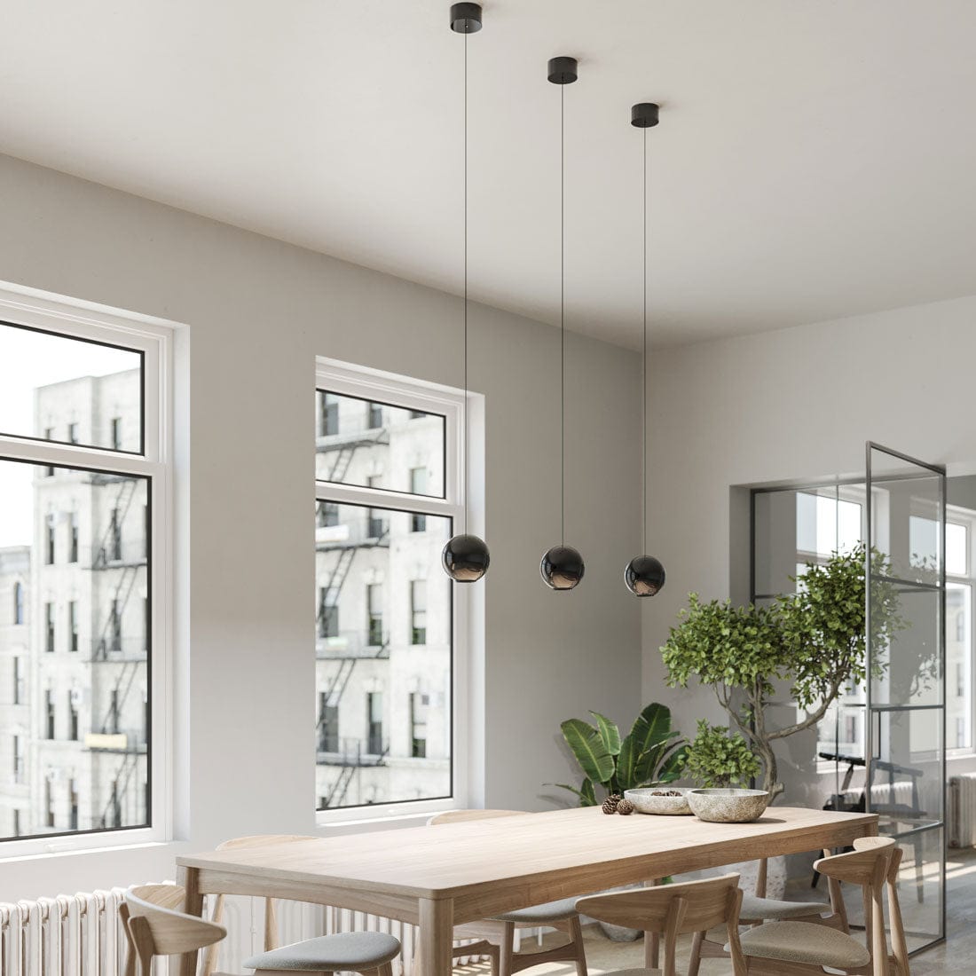 Moderne loftslampe | Kunstnerisk design | Subtil belysningsløsning | Stilfuldt ophæng | Passer til højt til loftet | Luksuriøs finish | Funktionel og