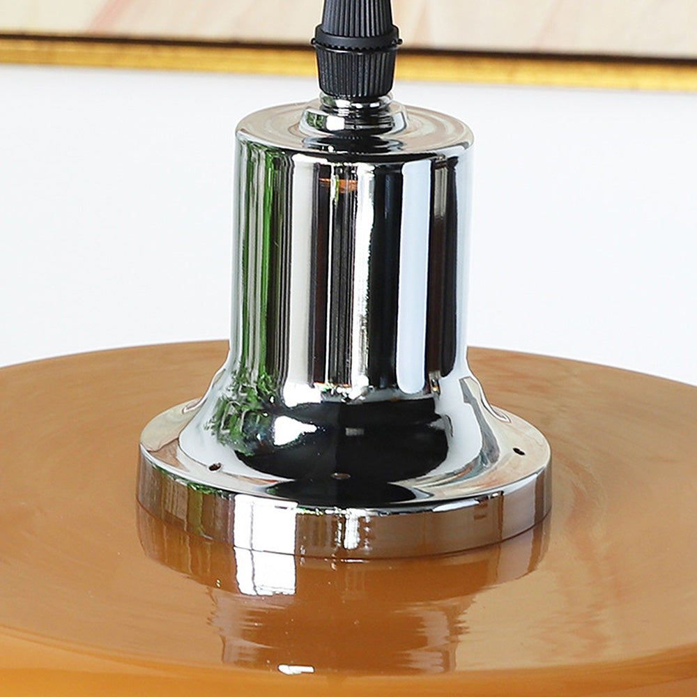 Bauhaus inspireret | Kuppelformet hængelampe | Kaffe glas | Loftslampe | Ø28cm | Glaskunst og jern | Justerbar kabellængde 1.5m | Ikke inkluderet