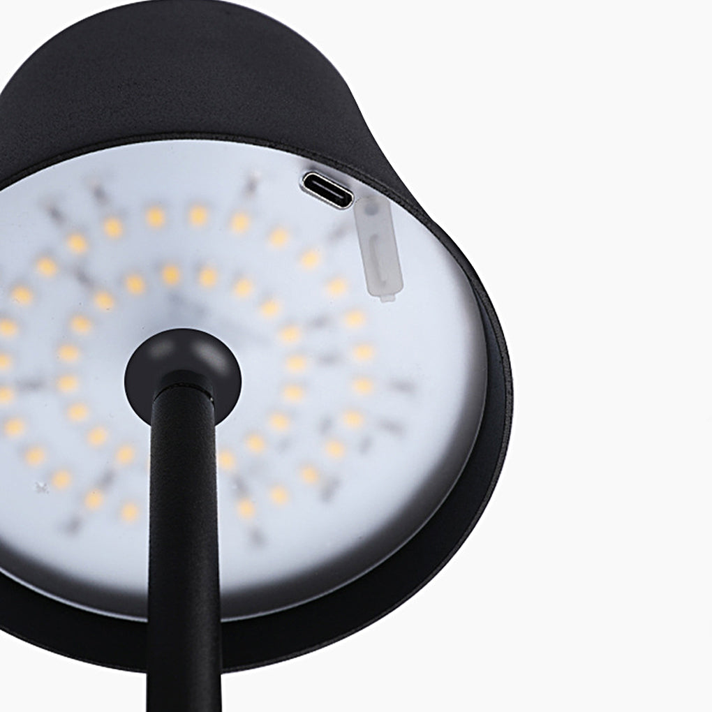 Evelien | Genopladelig trådløs LED-bordlampe | Mat hvid/sort | IP54 Vandtæt | Dæmpbar via berøringskontrol | USB-opladning | 38 cm