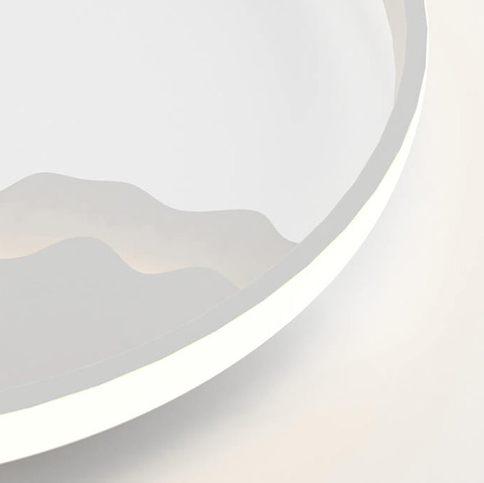 Oval LED Væglampe | Moderne Design | Bølget Look | Jern og Akryl Materiale | 14-19W | 1400-1900lm | Grå | Til Stue eller Soveværelse | Nem