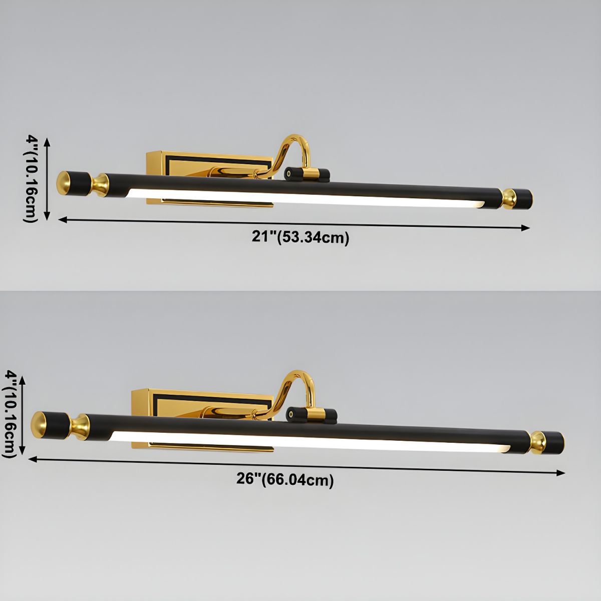 LED lamper til badeværelse | Moderne sort vægmonteret belysning | Inklusiv LED | Jern og akryl | Kablet energikilde | Enkel installation | 110-120V