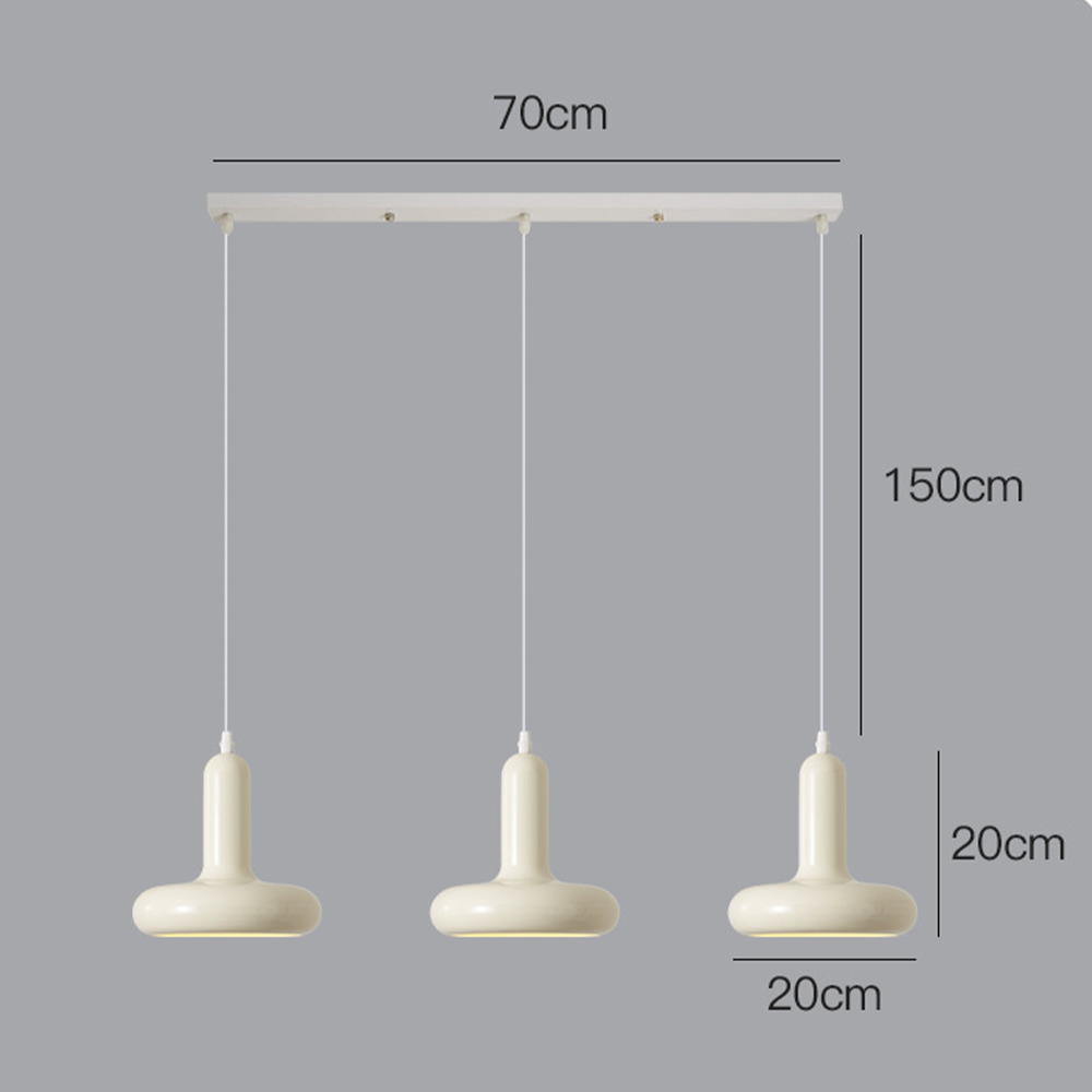 Bauhaus Puck Cream | Justerbar Pendel i Jern | 40W E27 | CE/UL Certificeret | Køkken, Spisestue, Stue & Soveværelse | Ingen Pære