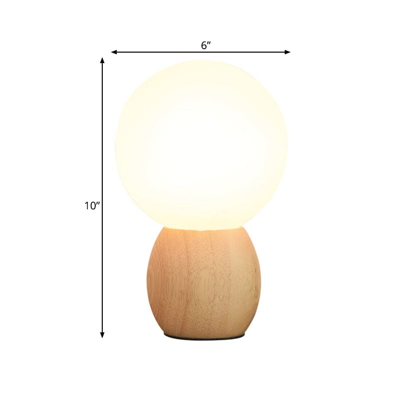 LumiOrb | Moderne natlampe | Elegant glaskugler | Robust træfod | 40 cm høj | 20 cm skærm | E27 sokkel | Hjemmebelysning | Atmosfærisk | Skandinavisk