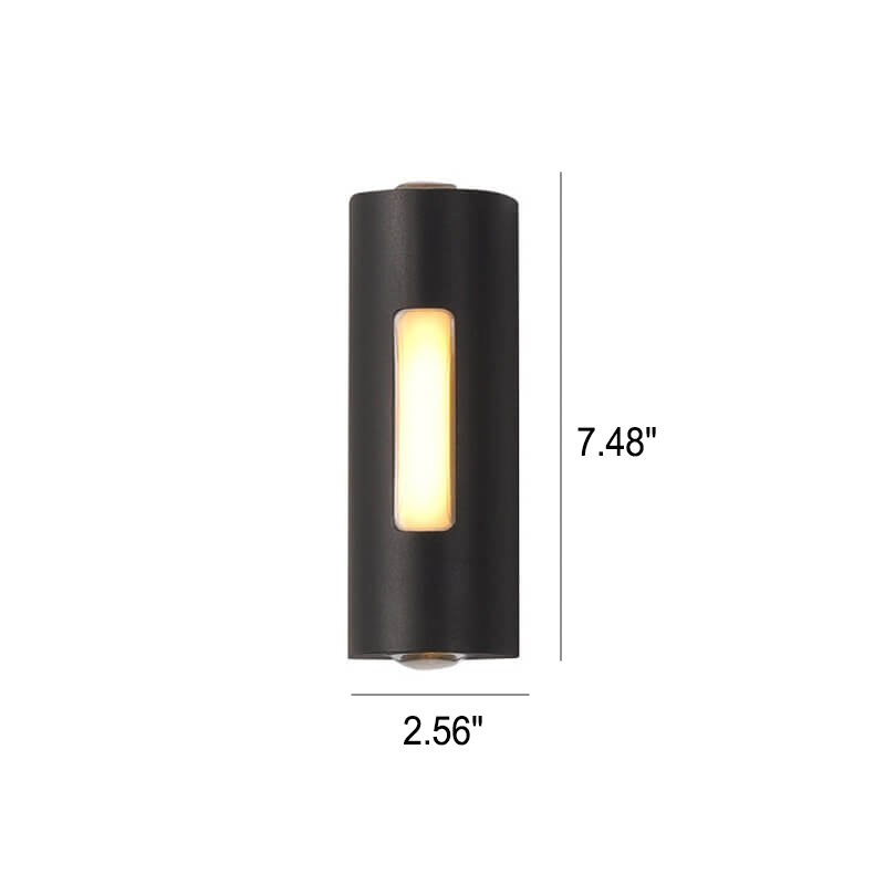 Luminoir LED Væglampe | Cylinderformet Design | Sort/Hvid | Moderne Udendørsbelysning | Energieffektiv | 7W | 700 lm | Aluminium & Glas | IP Værdi