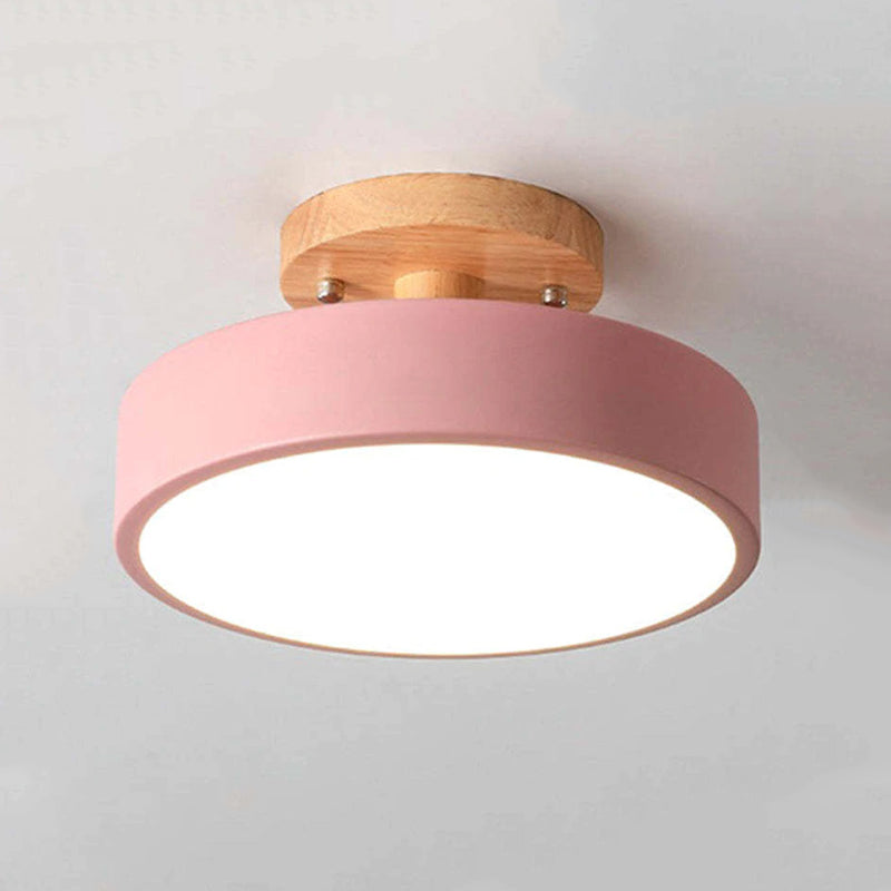 VegaGleam | Elegant LED-lampe i træ og akryl | Alsidig Væglampe til Stue, Soveværelse eller Spisestue | Energieffektiv Belysning i Hvid, Pink, Grøn,