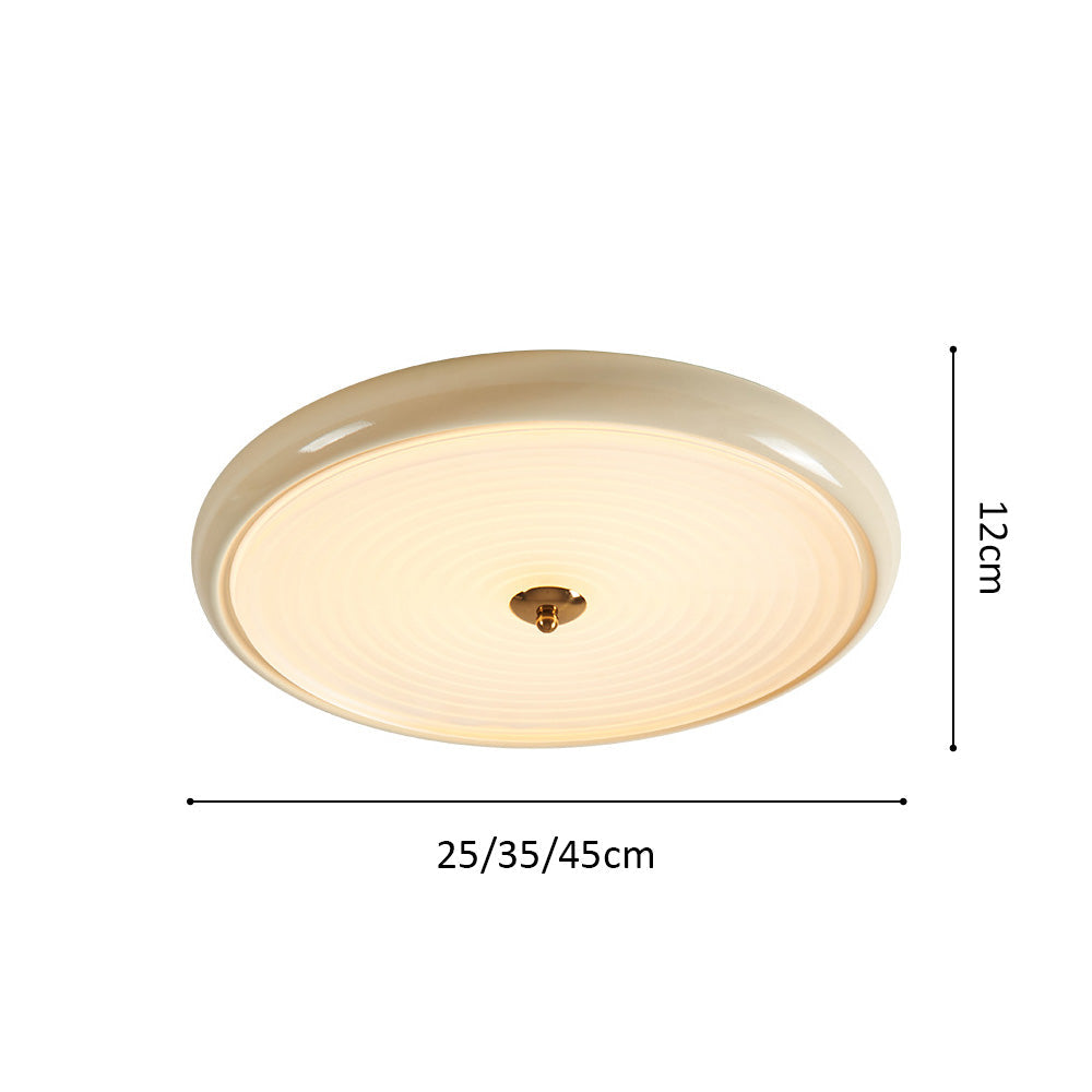 Hvid LED-loftslampe | Rund design | Diameter D25/D35/D45cm | Højde H12cm | Materiale: Metal+Akryl+Glas | Perfekt til spisestue, stue og