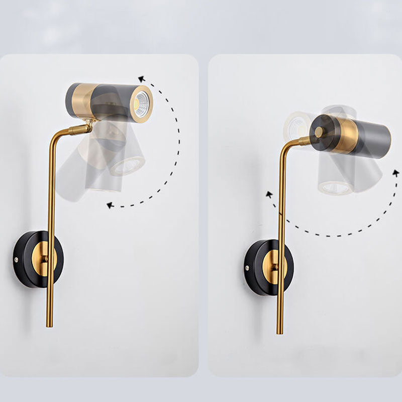 Roterbar LED-væglampe | Moderne design | Justerbare hoveder | Jernkonstruktion | Hvid/Sort farve | GU10 fatning | 3 lysfarver | Til stue, soveværelse