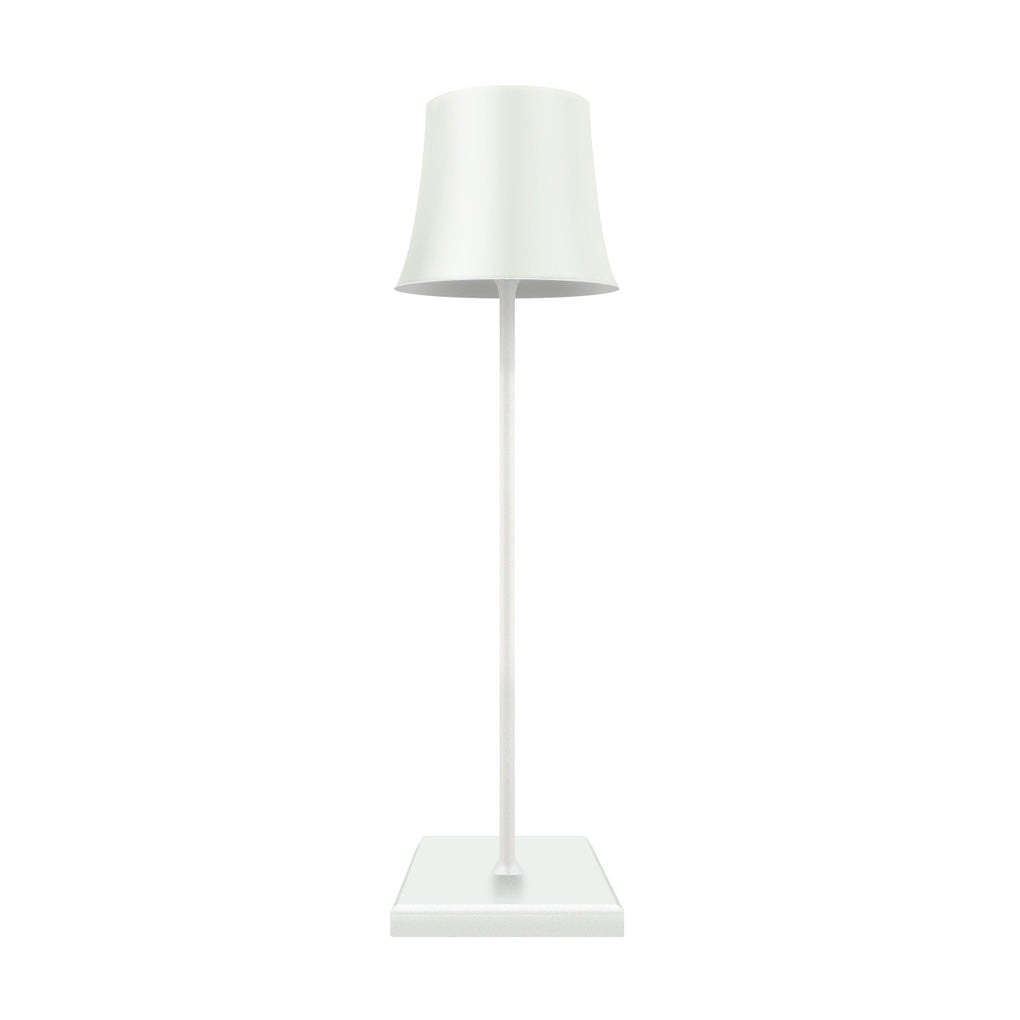 Evelien | Genopladelig trådløs LED-bordlampe | Mat hvid/sort | IP54 Vandtæt | Dæmpbar via berøringskontrol | USB-opladning | 38 cm