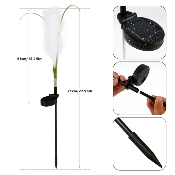 Solcelledrevet | Flet | Udendørs Belysning | Dekorative Lamper | Realistisk Rørform | Rustfrit Stål | Havelampe | ABS Materiale | Sprøjtestøbt