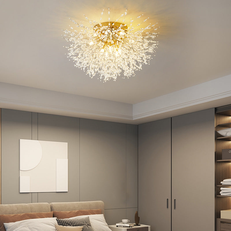 Luna | Elegant LED Loftlampe | Hvid & Guld | Moderne Design | Stue & Spisestue | Indbygget LED | Luxus Metalfinish