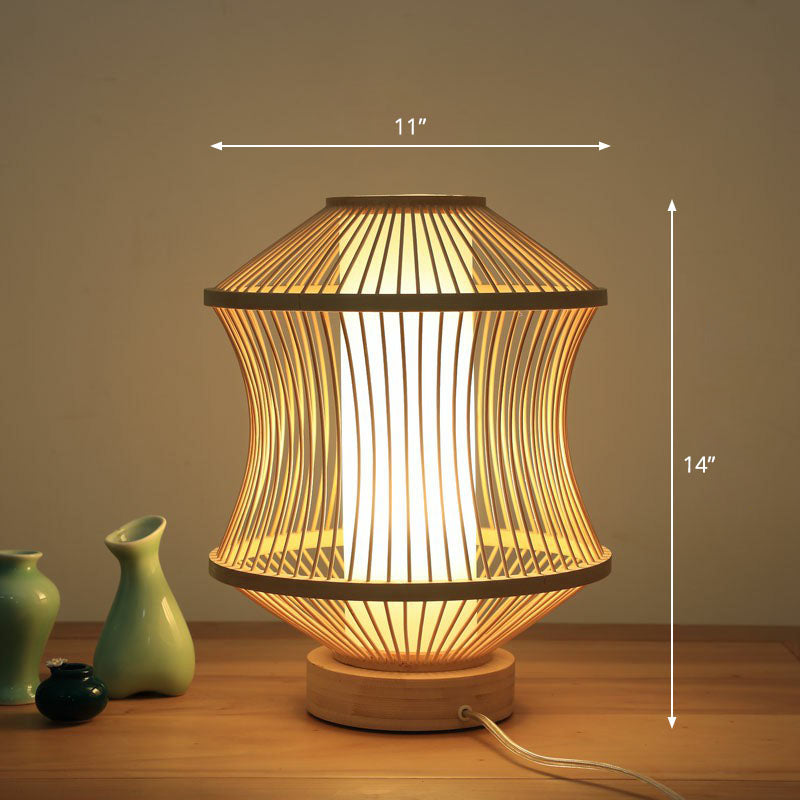 Moderne bordbelysning | Bambus og træ | Naturlig elegance | Orientalsk stil | Justerbar højde | LED-kompatibel | Perfekt til soveværelse og stue