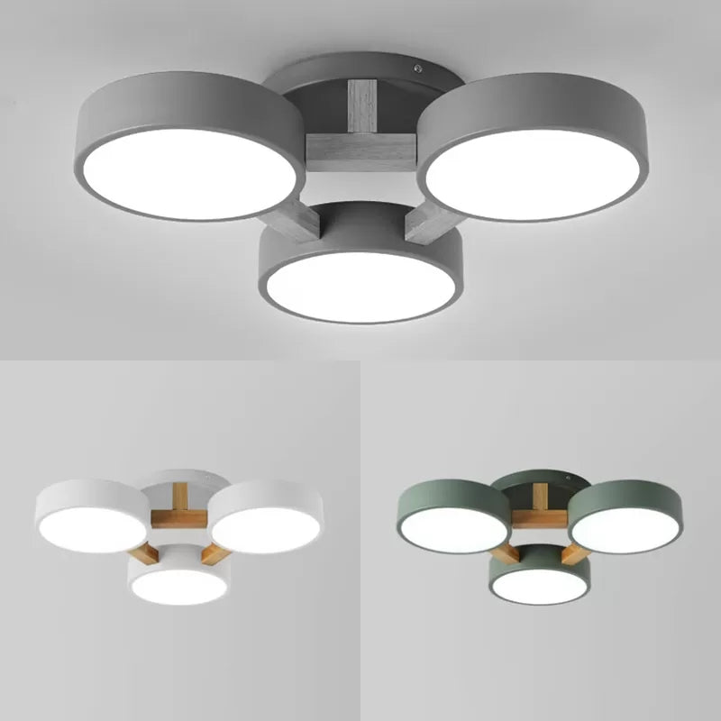 MacaronLight | Moderne loftlampe i metal | 3 LED lys | Grå, Grøn, Hvid | Energieffektiv | Stilfuld til stue og