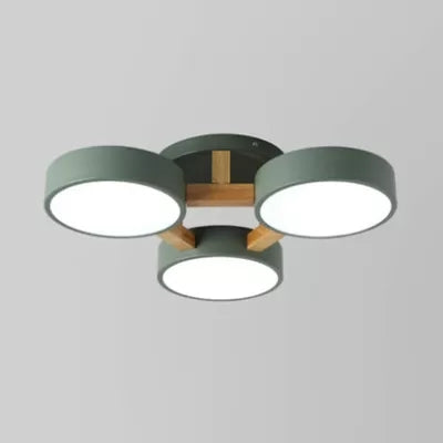 MacaronLight | Moderne loftlampe i metal | 3 LED lys | Grå, Grøn, Hvid | Energieffektiv | Stilfuld til stue og