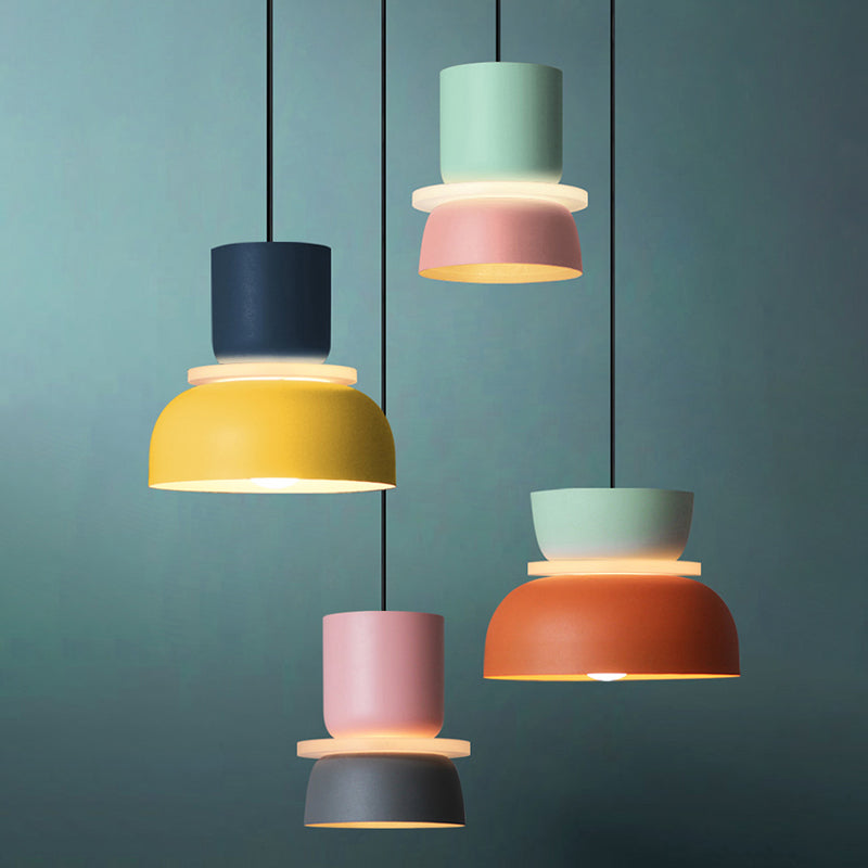 Luminoir | Moderne LED Hængelampe | Macaron Style | Farverig belysning | Metal | E26/E27 | Tilgængelig i Gul, Pink, Grå, Lysegrøn, Lyseblå, Orange