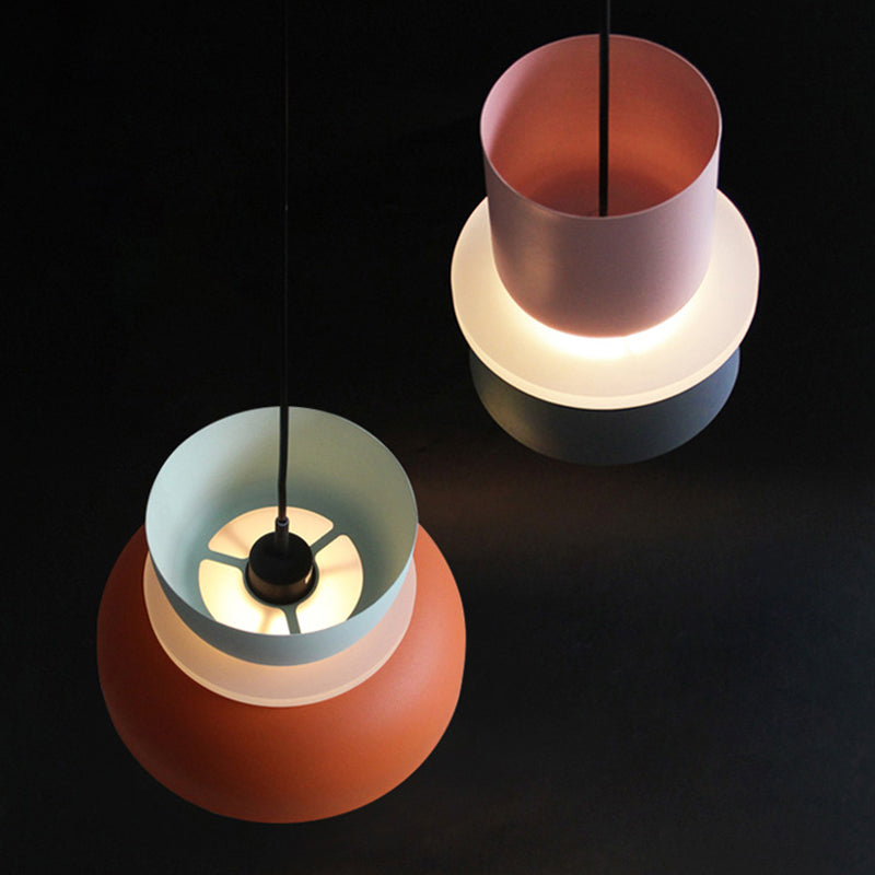 Luminoir | Moderne LED Hængelampe | Macaron Style | Farverig belysning | Metal | E26/E27 | Tilgængelig i Gul, Pink, Grå, Lysegrøn, Lyseblå, Orange
