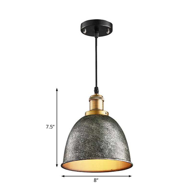 Klassisk industrielt design | Vintage stil hængelampe | Justerbar kæde | Metal konstruktion | Sort og rust finish | Passer til LED, glødelampe,