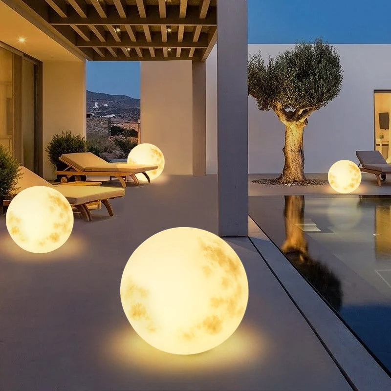 Moonlight Garden Lamp | Udendørs LED-lampe måneform | Magisk belysning have | Kablet strøm