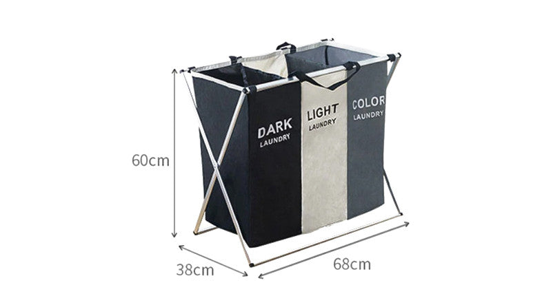 Vasketøjskurv med 3 Rum til Farvesortering – Praktisk og
