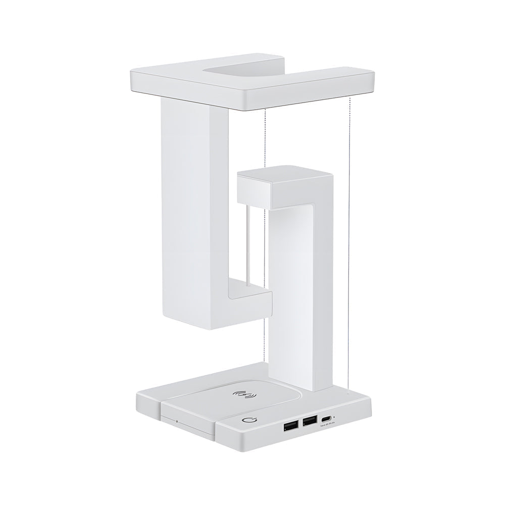 Eclipse Aura | Svævende LED-lampe | Trådløs opladning | Sort | 20x10 cm | Moderne design | Energieffektiv belysning | Innovativ