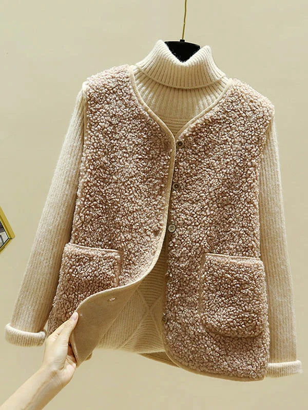 Nora | Elegant ærmeløs lammeuldsvest til kvinder | Varm og alsidig med knaplukning | Blød komfort og klassisk stil | Perfekt til lag-på-lag i koldere