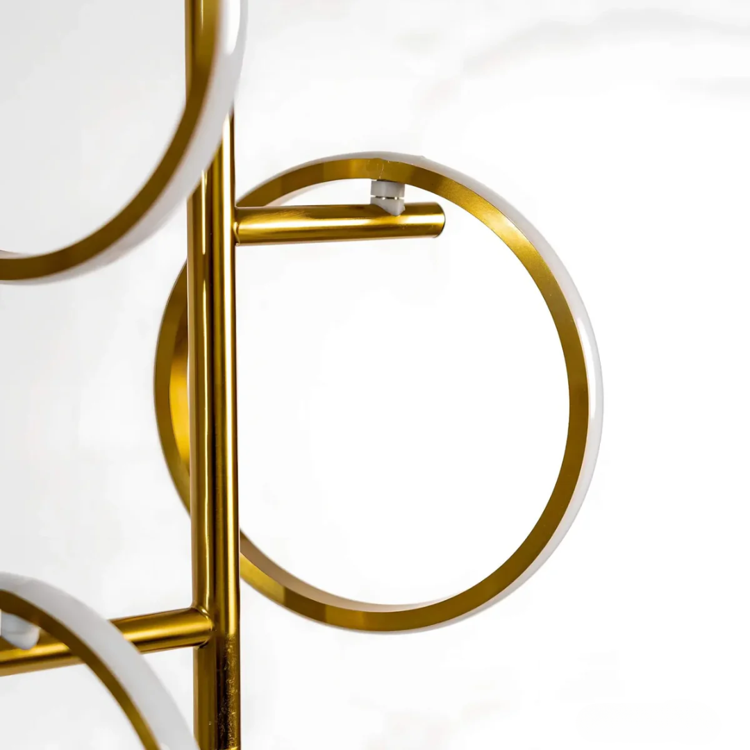 Novento LED Gulvlampe | Moderne Design | Tre Oplyste Ringe | Dæmpbar Belysning | Holdbar Kvalitet | Ideel Til Stue, Soveværelse,