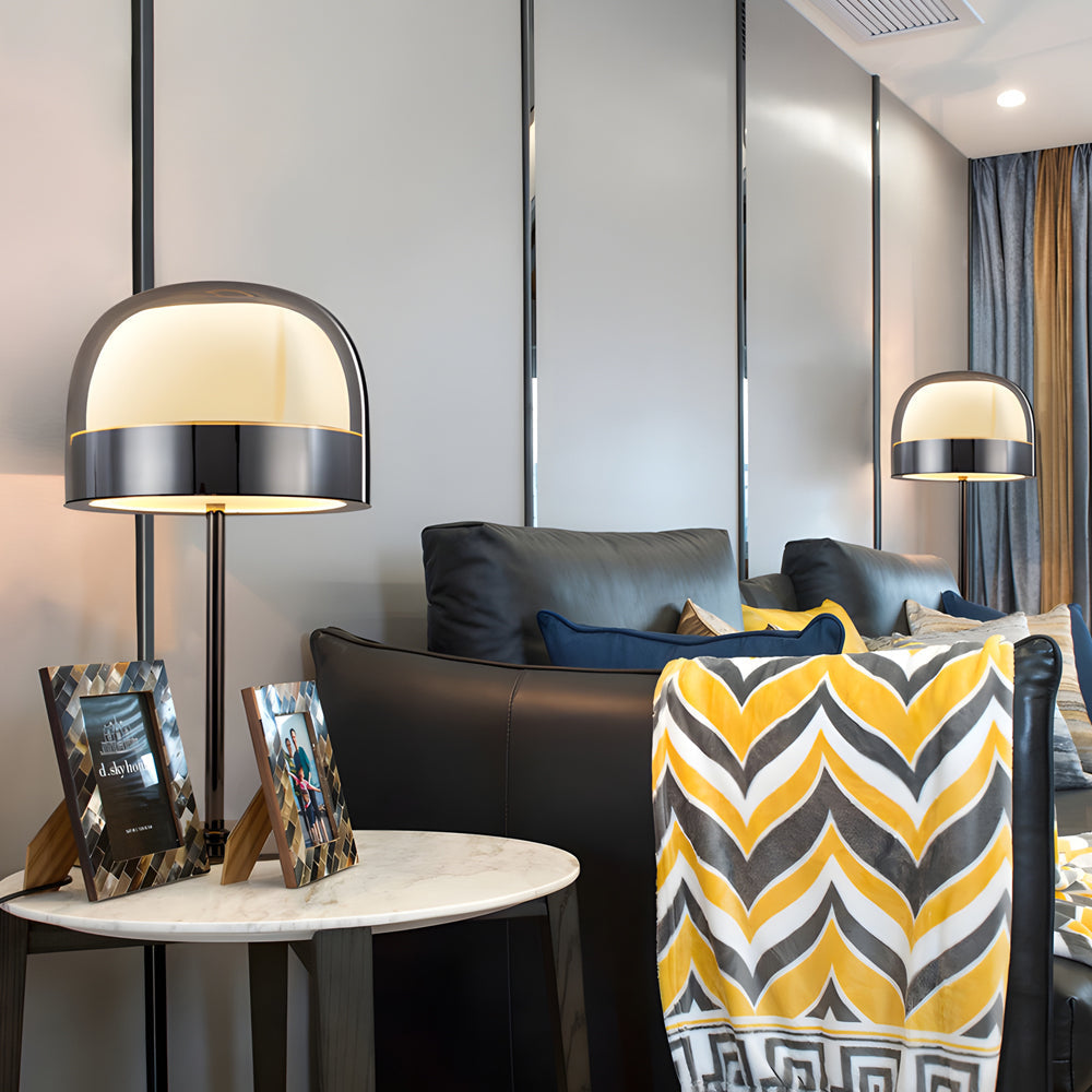 Aurora | Dekorativt Glasdesign | Lagdelt Belysning | LED Inkluderet | Bordlampe til Elegant Indretning | 20x28 cm Glas og Metal | Varm Hvid | 5W