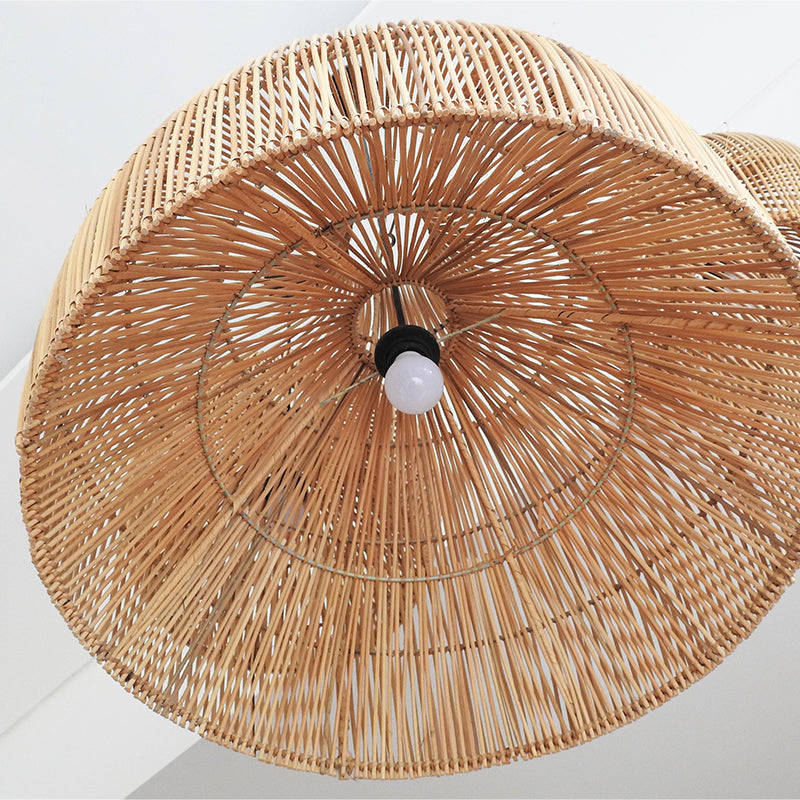 Håndlavet Boho Rattan Lampeskærm | Naturlige Materialer | Til Spisestue og Køkkenø | Justerbar Højde 150 cm | Forskellige Størrelser | Ikke Dæmpbar