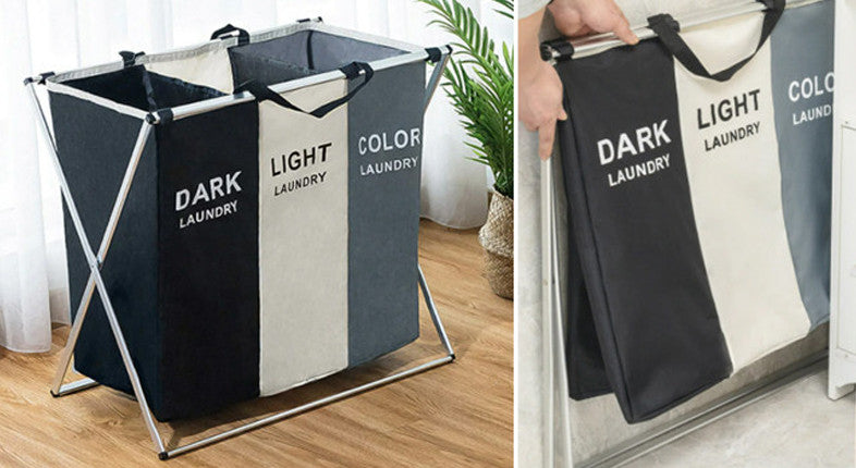 Vasketøjskurv med 3 Rum til Farvesortering – Praktisk og