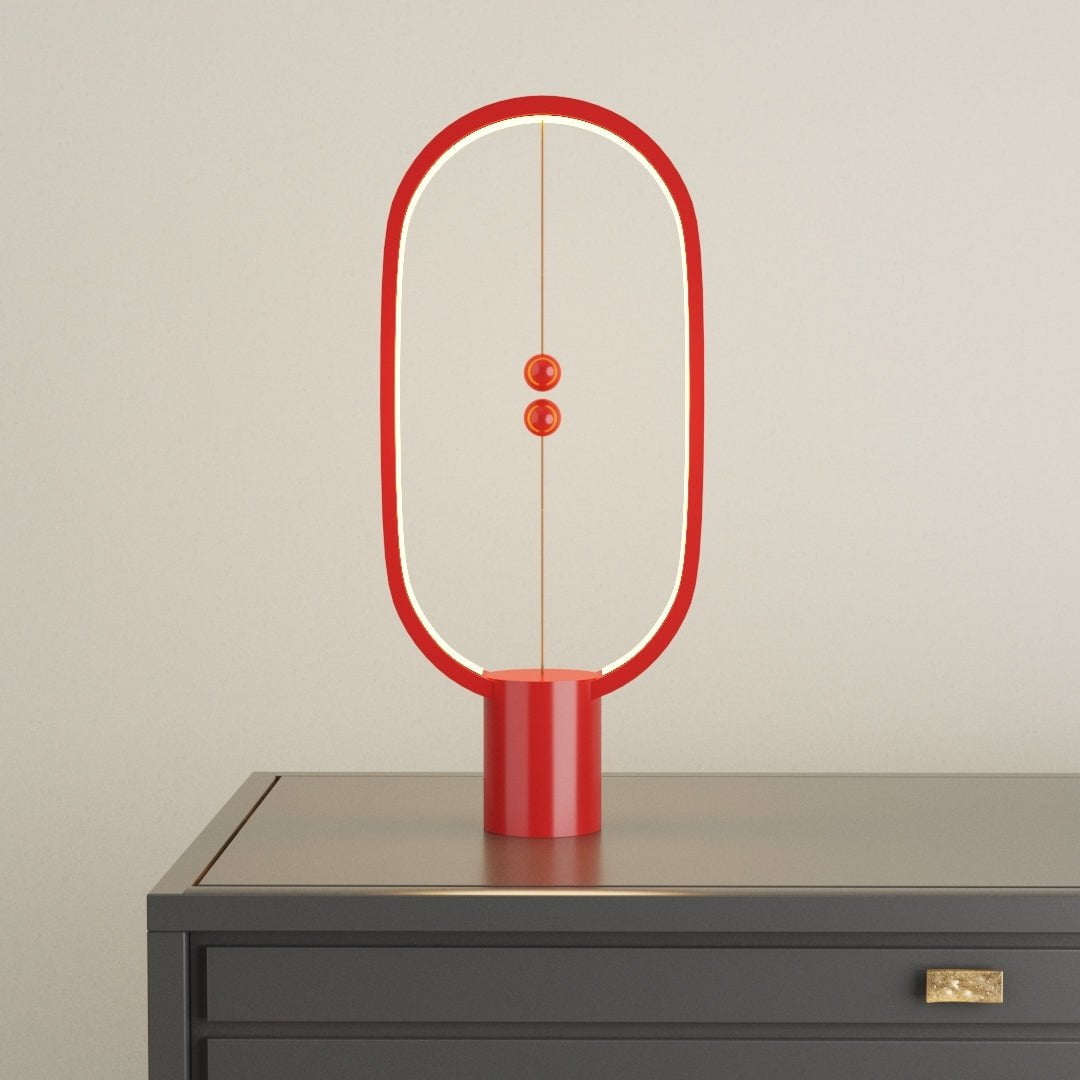 Svævende Magnetisk LED Bordbelysning | Sort | Aluminium & ABS-plastik | Futuristisk Design | 40x20 cm | Energieffektiv | Modern Interiør