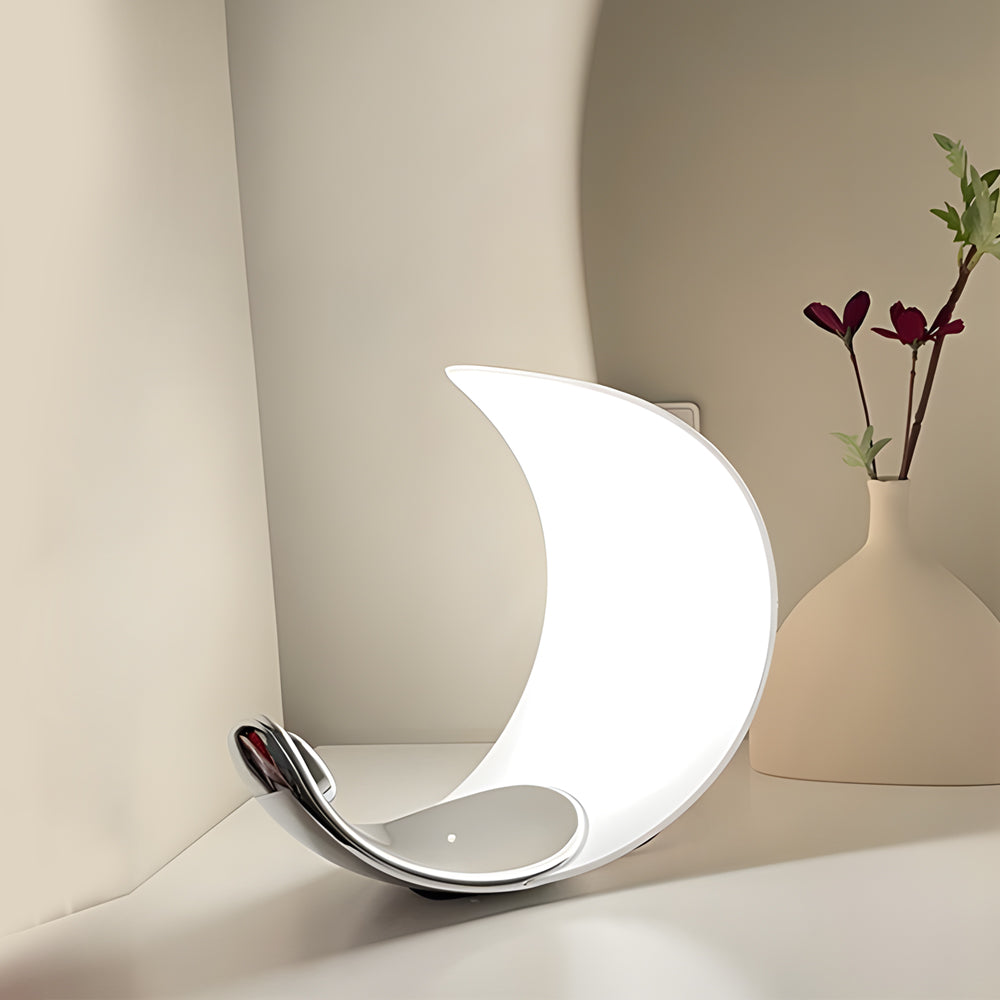 LumiMoon | LED Månelampe | Touch Dæmpning | 35x20x10 cm | Aluminium | 7W | 3000K | Moderne Design | Energieffektiv