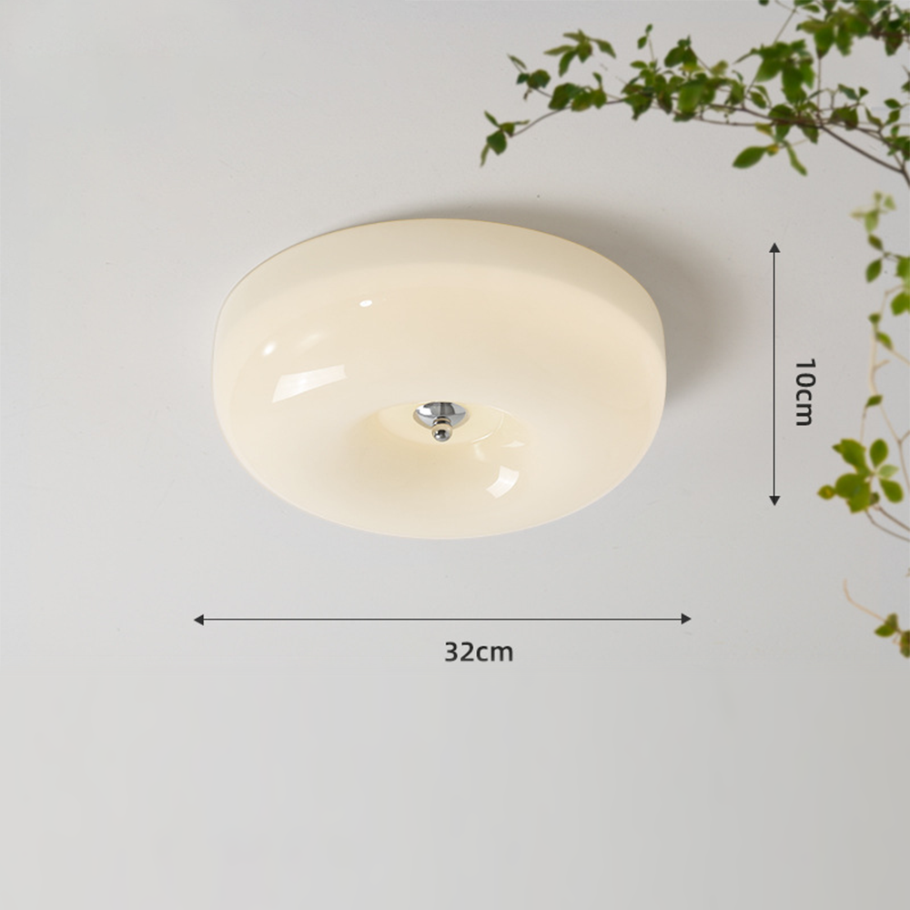 Loftslampe i Glas og Metal | LED Lyskilde | Varmt Lys | Inkl. Pære | Diameter 32/40/46 cm | Højde 10 cm | CE UL Certificeret | Velegnet til