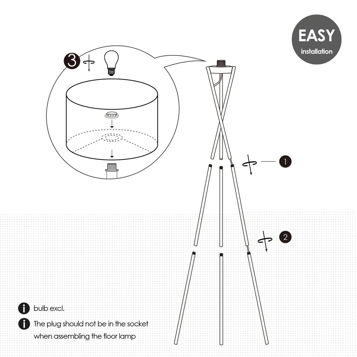 Messingben | Antracit lampeskærm | Eksklusivt design | 166 cm høj | Hjemmeindretning | Home Sweet Home | E27 LED