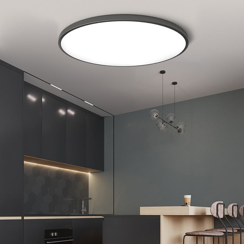 AstraCirkel LED | Moderne Rund Loftlampe | Hvidt og Sort Metaldesign | EnergiEffektiv Belysning | Ideel til Spisestue