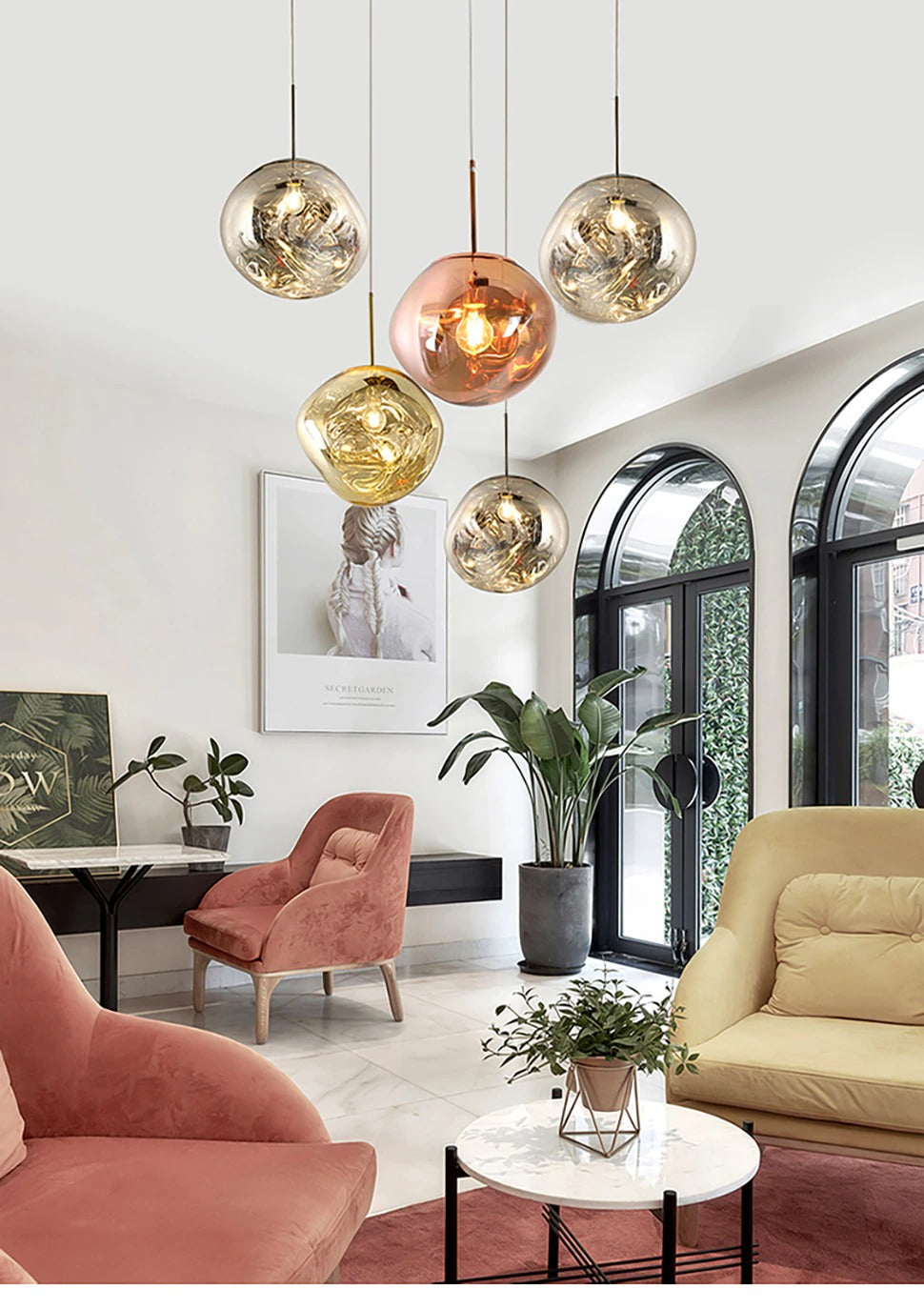 Moderne LED Pendel | Justerbar Højde | Energieffektiv Belysning | Farvevalg: Guld, Sølv, Rosegold, Blå, Grøn, Lilla, Røggrå | Ideel til Køkken og