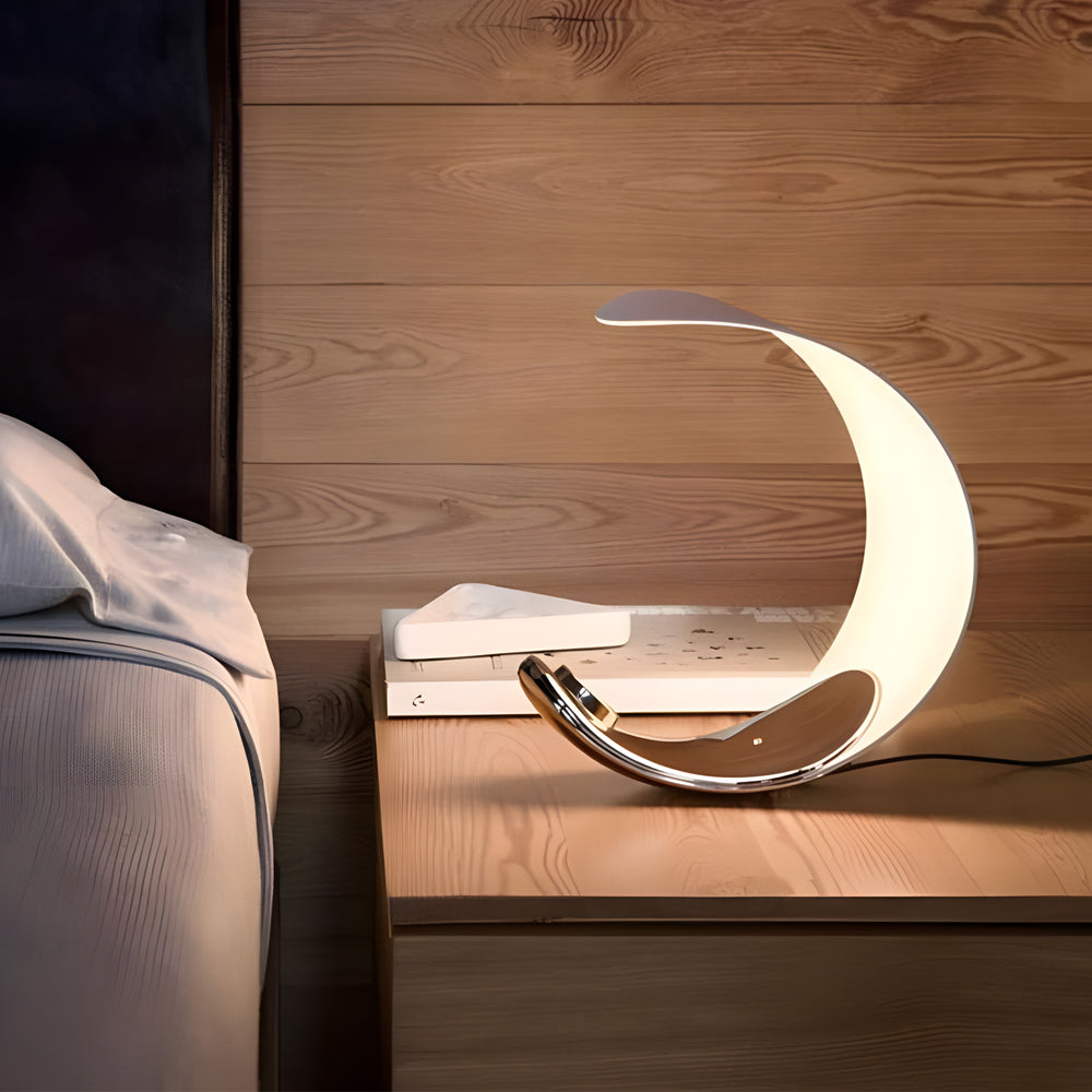 LumiMoon | LED Månelampe | Touch Dæmpning | 35x20x10 cm | Aluminium | 7W | 3000K | Moderne Design | Energieffektiv