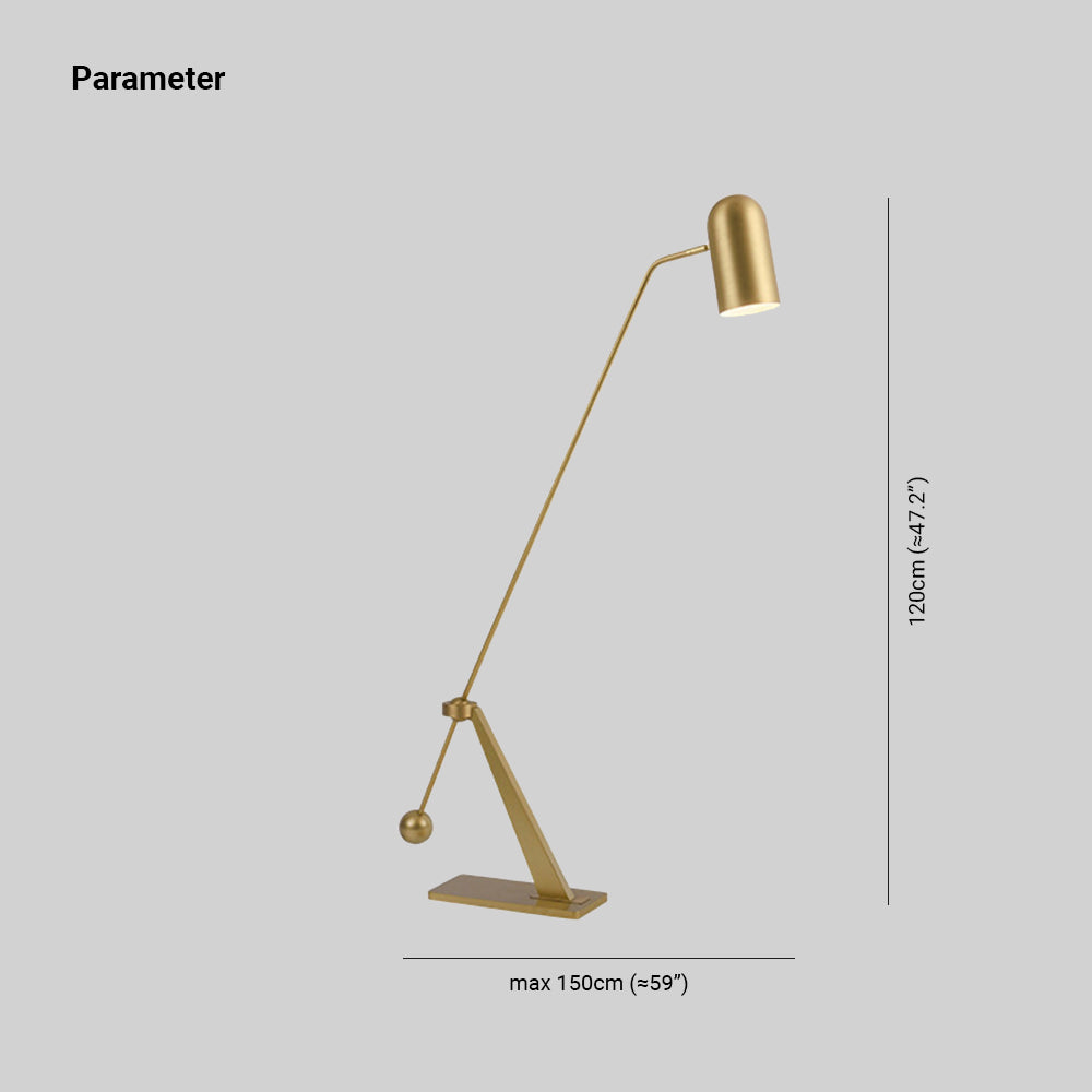 Sorvento | Gulvlampe | Elegant Design | Kontravægt Mekanisme | Moderne Håndværk | Minimalistisk Silhuet | Holdbarhed | Effektiv Lys | Højdejusterbar