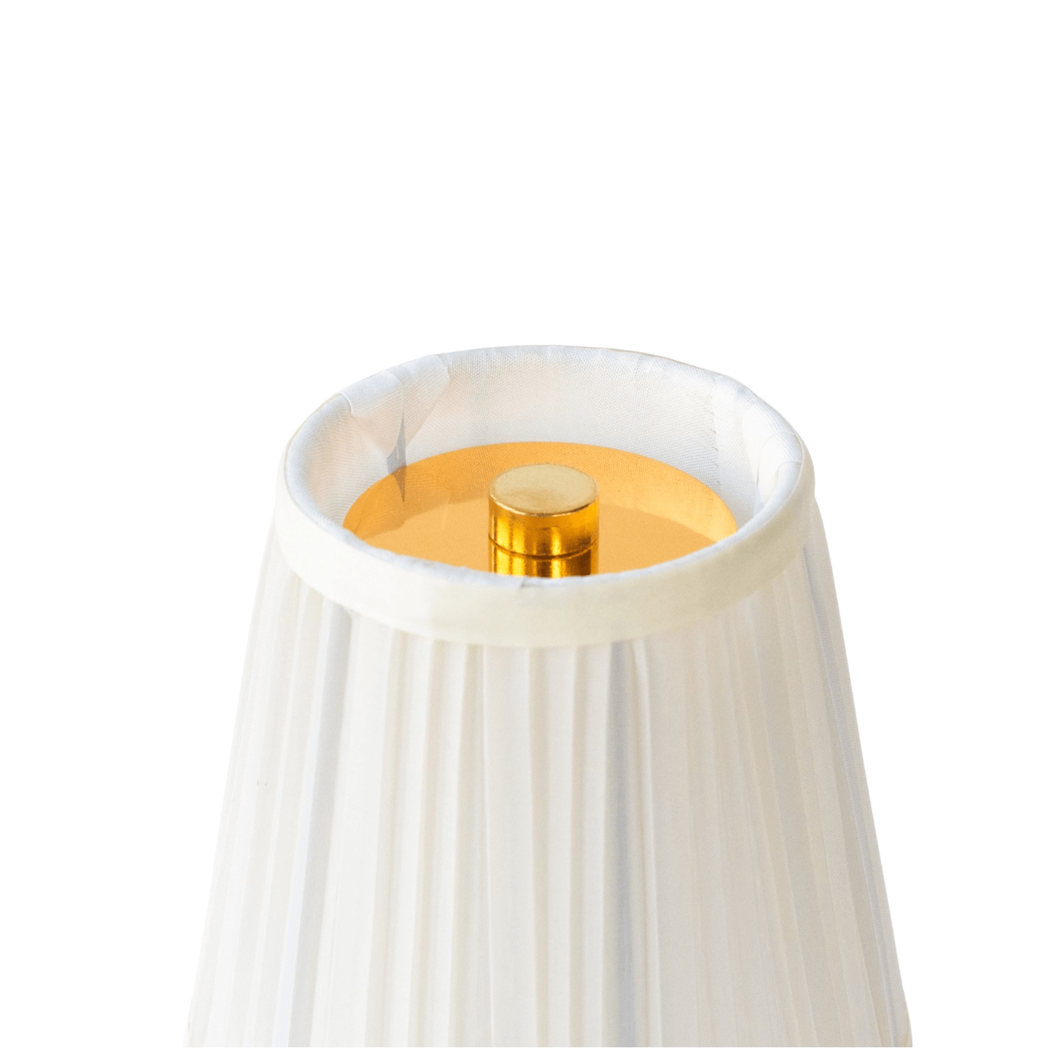Cordless Rechargeable Fabric Table Lamp | Dimmable LED Light | Soft Atmosphere Lighting | Gold Finish | USB Charging | Portable Desk Lamp