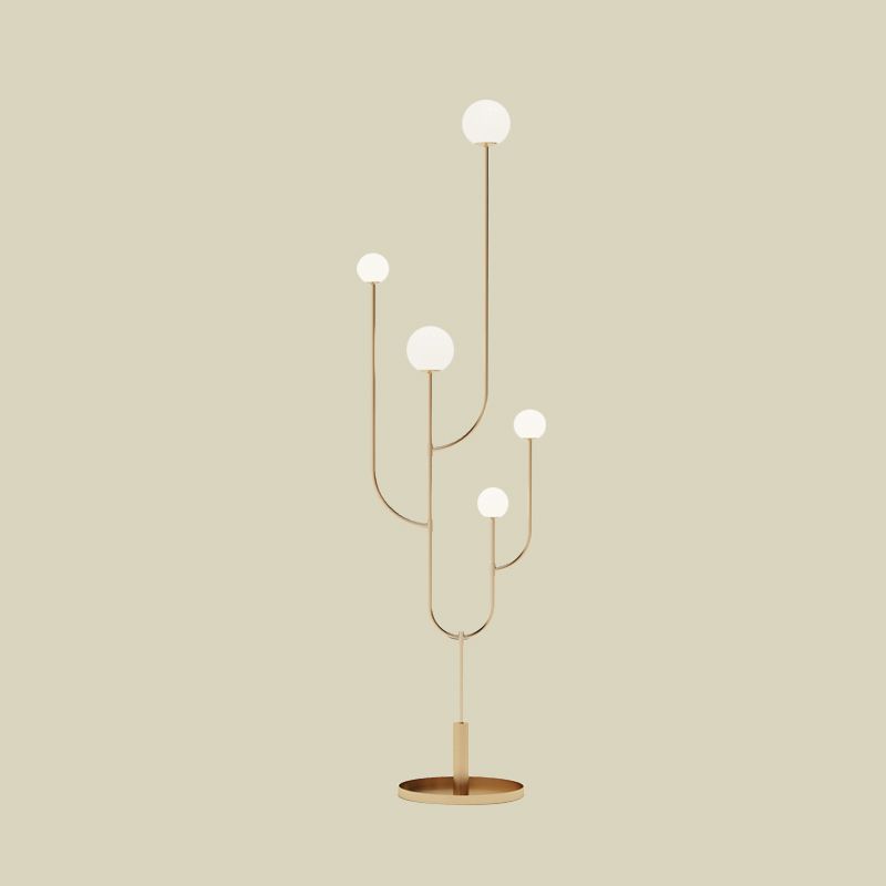 Valentina | LED Cactus Design | Moderne Gulvlampe | Metal & Keramik | Til Stue & Soveværelse | Hvid | 5 Lyskilder | G9 | Indendørs | IP20 | Justerbar