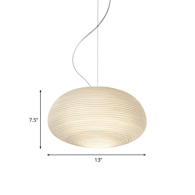 Marie | Moderne loftlampe | Ribbet glas | 1 Lyskilde | Hvid ramme | E26/E27 montering | Elegant pendel | Indendørs belysning | Alsidig
