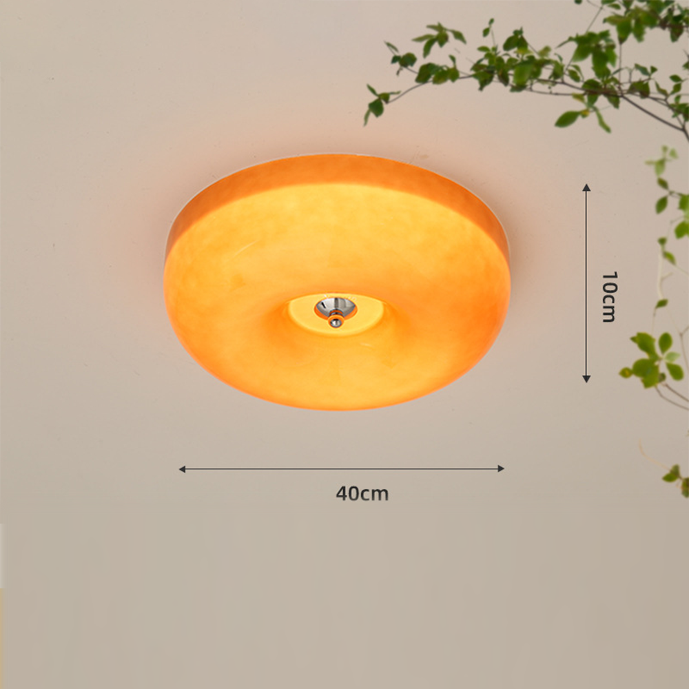 Loftslampe i Glas og Metal | LED Lyskilde | Varmt Lys | Inkl. Pære | Diameter 32/40/46 cm | Højde 10 cm | CE UL Certificeret | Velegnet til