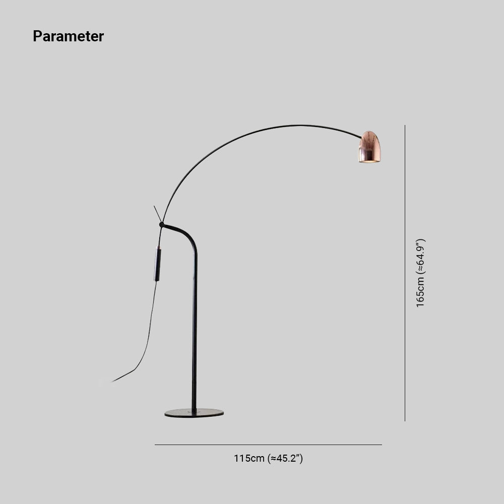Solerio | Moderne Bue Gulvlampe | Justerbar | Elegant Design | Stabil Base | Optimal Belysning | Stue | Kontor | Læsehjørne | Høj