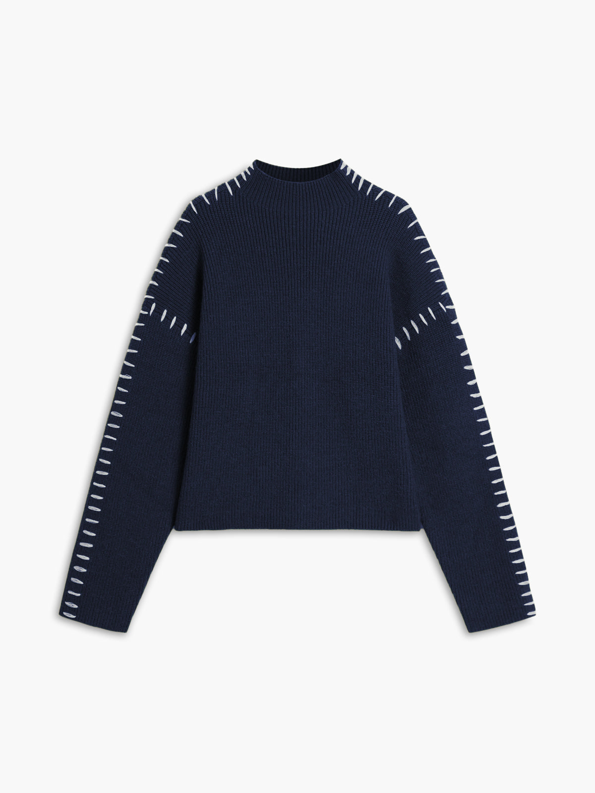 Flyt Fokus | Oversized Mock Neck Striktrøje med Elegant Design til Kvinder | Behagelig Pasform | Varm og Hyggelig til Kolde
