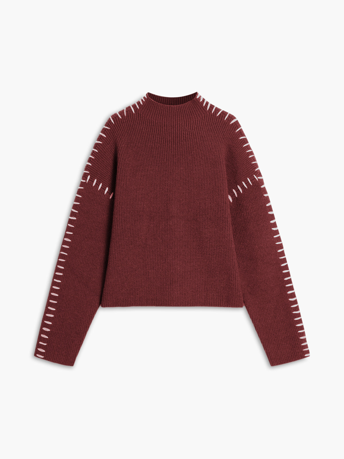Flyt Fokus | Oversized Mock Neck Striktrøje med Elegant Design til Kvinder | Behagelig Pasform | Varm og Hyggelig til Kolde