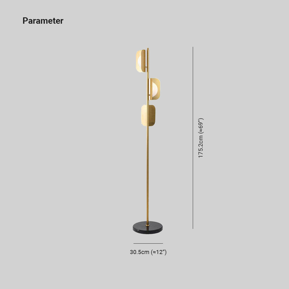 Salgado | LED Gulvlampe | Guld & Sort Metal | Keramiske Skygger | Moderne Design | Perfekt til Stue, Soveværelse, Spisestue | 5 Lyspunkter | Let at