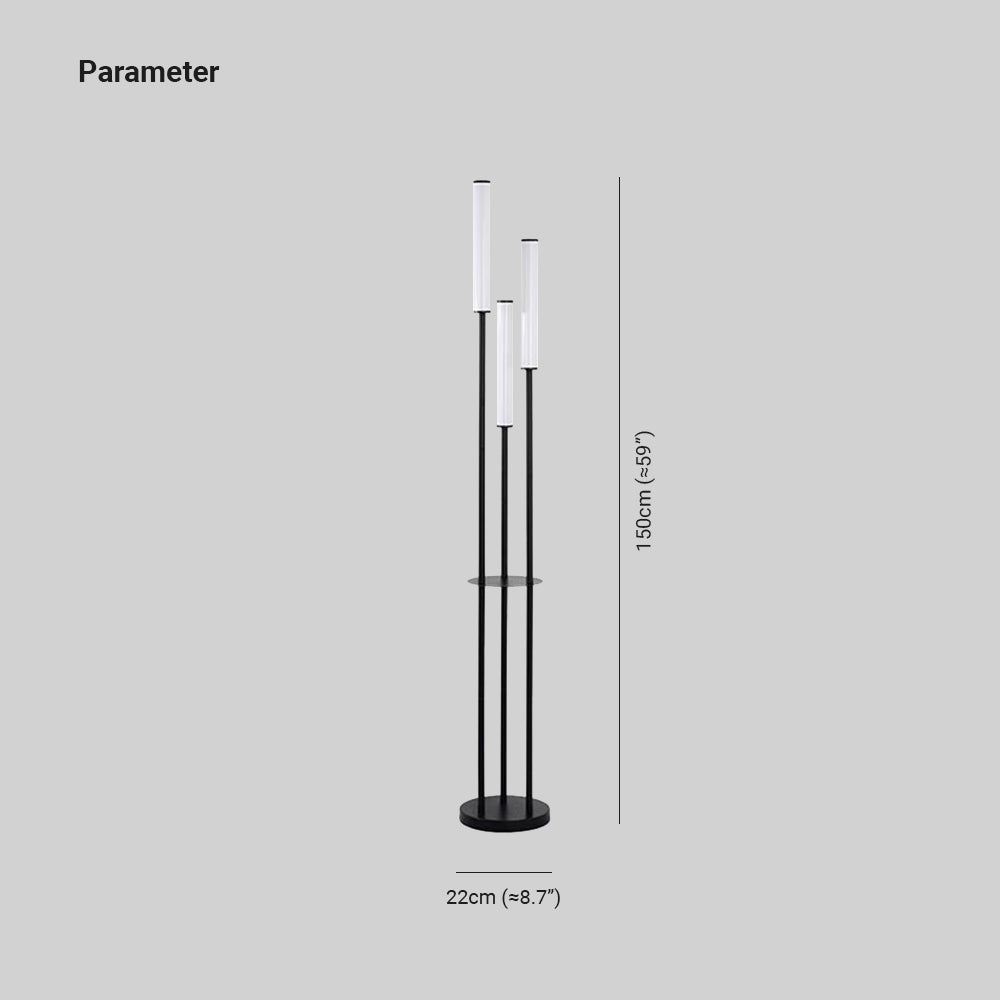 Eryn Moderne LED Stående Lampe | Hvid Sort | Metal + Keramisk Skærm | 5 Lyskilder | 110-240V | Indendørs Brug | Stue Soveværelse | IP20 | Højde Se