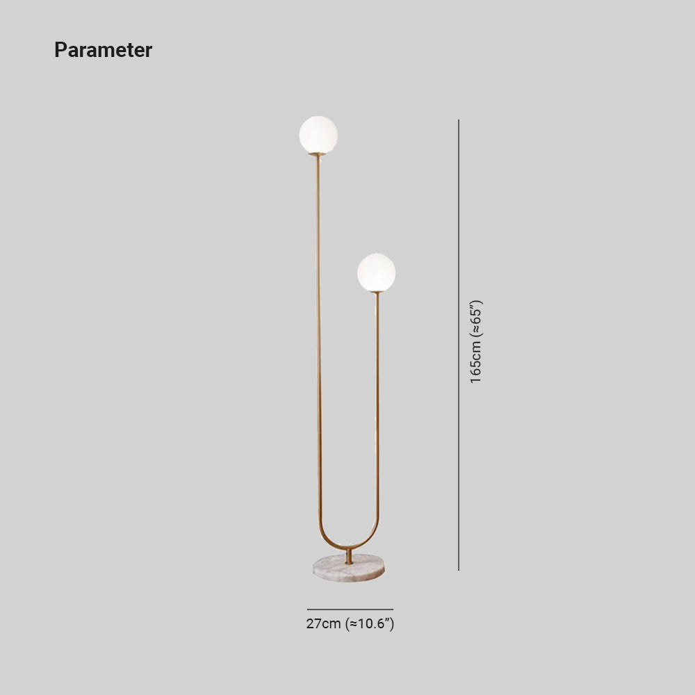 Valentina | U-formet LED lampe | Metal og keramisk design | Guld finish | Perfekt til stue og soveværelse | IP20 | 5 lyskilder | Højdejusterbar
