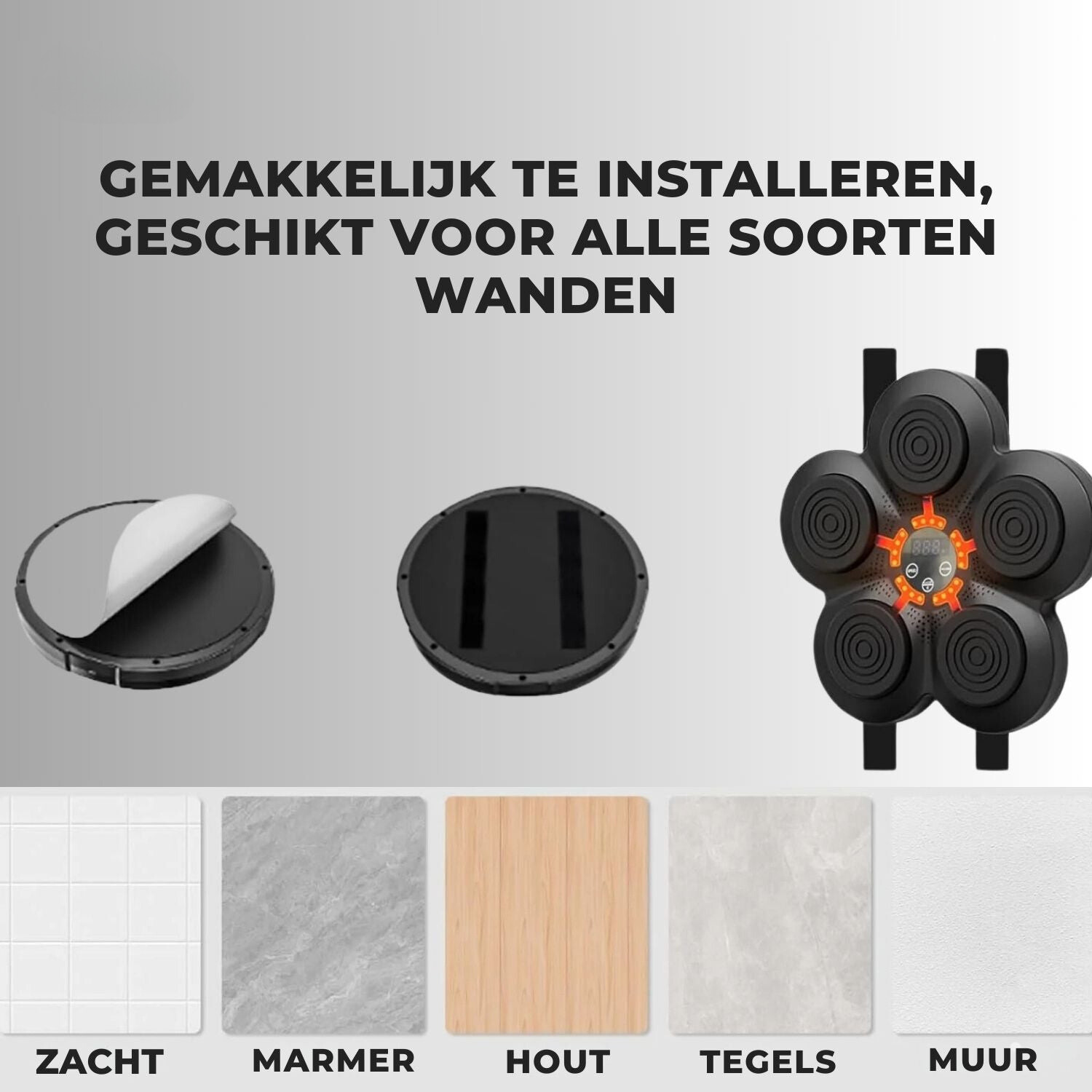 BoxBuddy™ | Interaktiv boksemaskine med smarte sensorer og Bluetooth | Justerbart træningsudstyr til børn og voksne | Holdbart design | Nem montering